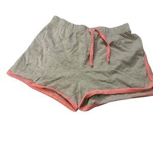 Dreamstar Girls Gray Pink Drawstring Elastic Waist Pull On Dolphin Shorts Size L